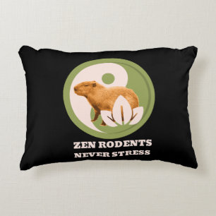Zen Rodents Never Stress Capybara Humour Accent Pillow