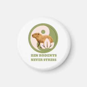Zen Rodents Never Stress Capybara Humour Magnet