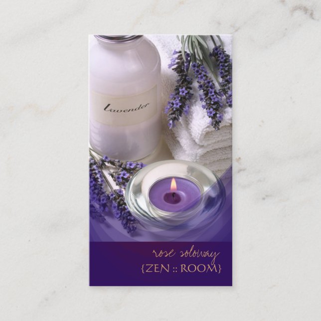 Zen room/Lavender/Violet business cards (Front)