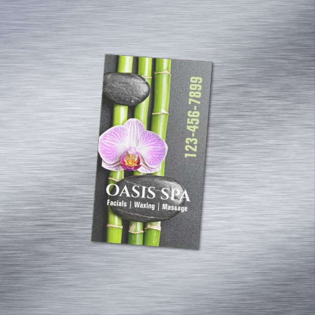 Zen Salon Aromatherapy Massage Therapy Beauty SPA Magnetic Business Card (In Situ)