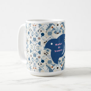 ZEN：Soft Blue & White Serenity Customizable  Coffee Mug