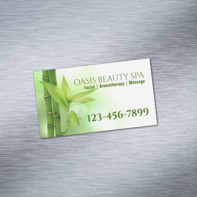 Zen SPA Salon Aromatherapy Massage Therapist Magnetic Business Card (In Situ)