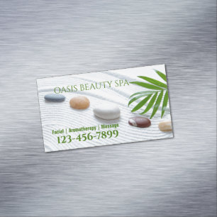 Zen SPA Salon Aromatherapy Massage Therapist Magnetic Business Card