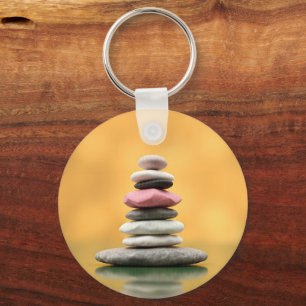 Zen Spiritual Stones Balance Therapeutic Art Keychain