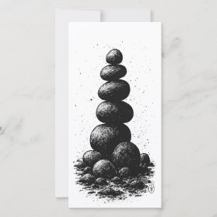 Zen Stone Cairn – Minimalist Ritual Invitation
