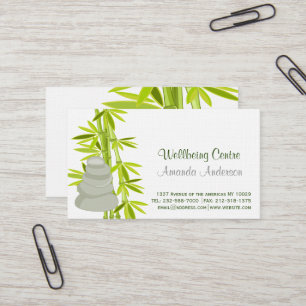 Zen stones and bamboo business card