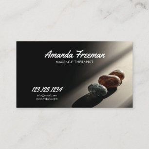 Zen Stones Deep Relaxation Massage Therapy Business Card