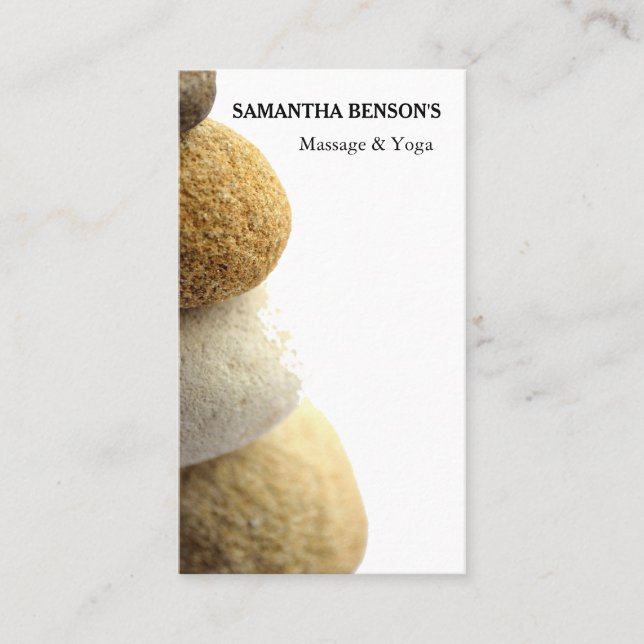 Zen Stones Massage Therapist Business Card (Front)