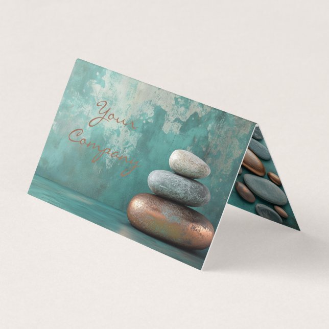 Zen Stones Spa Wellness Tranquility and Balance Business Card (Front)
