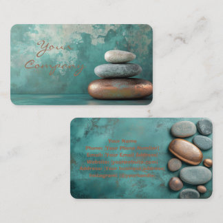 Zen Stones Spa Wellness Tranquility and Balance Business Card