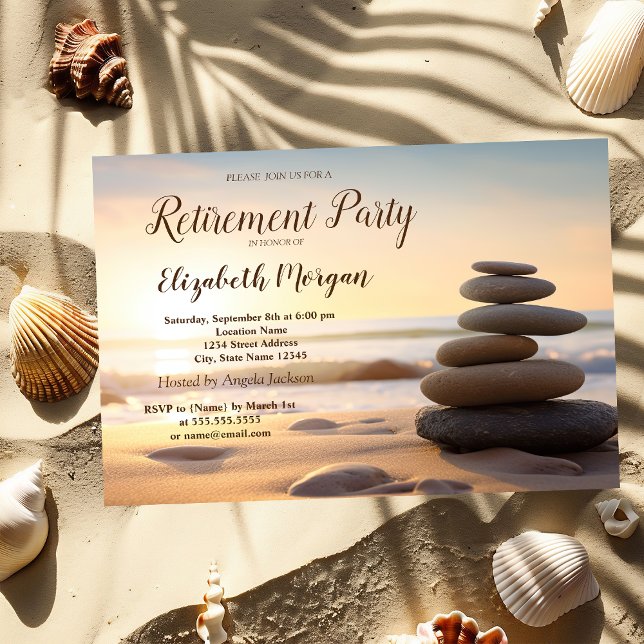 Zen Stones Sunrise Retirement Party  Invitation (Creator Uploaded)