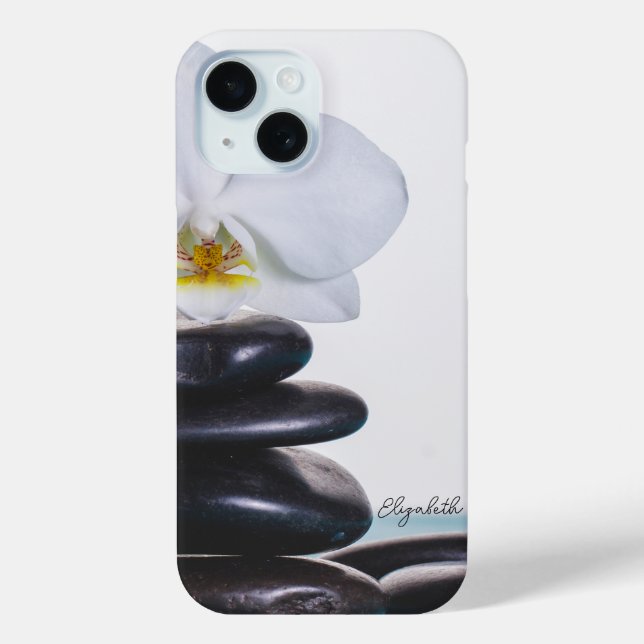 Zen Stones,White Orchid Meditation Case-Mate iPhone Case (Back)