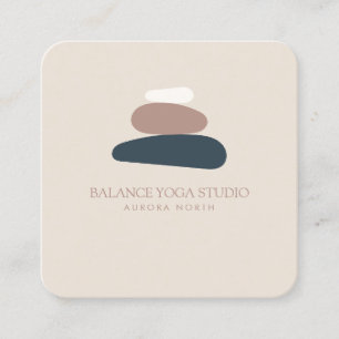 Zen Stones Yoga Instructor Custom Name Square Business Card