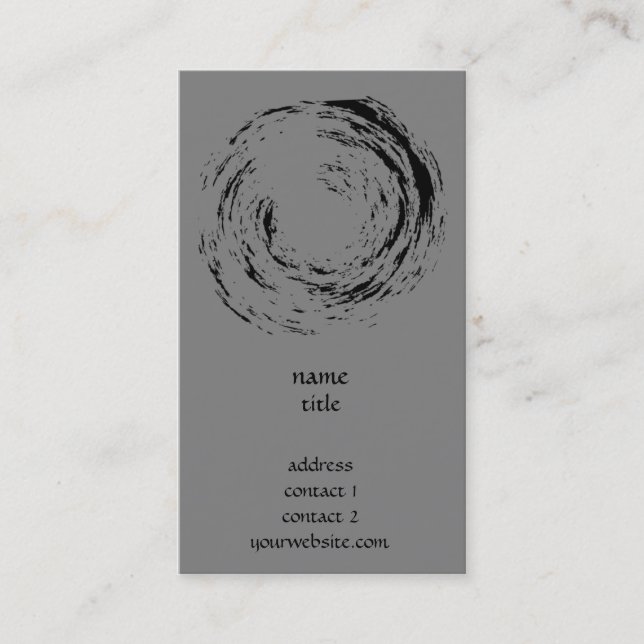 Zen Style - Circle in Brush Painting Business Business Card (Front)