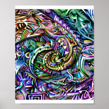 Zen Swirl — Rainbow Colour Swirl Art Poster