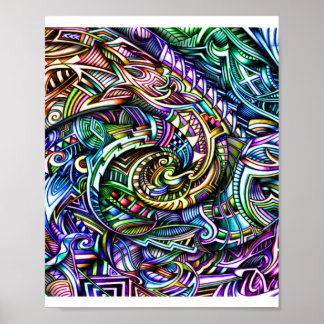 Zen Swirl — Rainbow Colour Swirl Art Poster