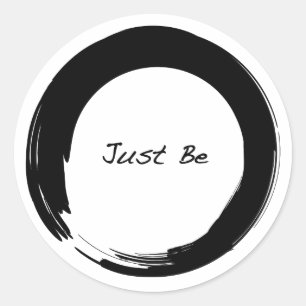 Zen Symbol with "Just Be" Classic Round Sticker