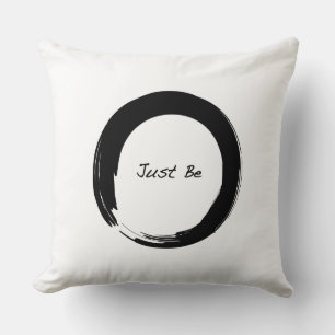 Zen Symbol with "Just Be" Throw Pillow