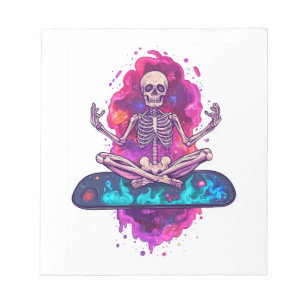 Zen to the Bone � Funny Space Yoga Skeleton Notepad