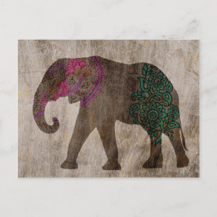 Zen Tribal Asian Elephant Postcard