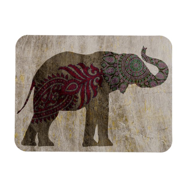 Zen Tribal Elephant Magnet (Horizontal)