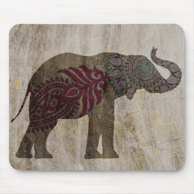 Zen Tribal Elephant Mouse Pad (Front)