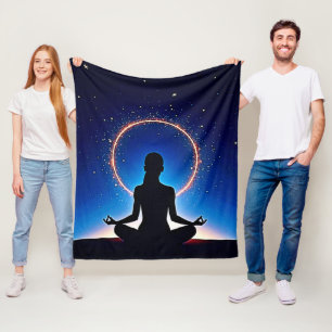 Zen Under Stars: Cosmic Meditation Fleece Blanket