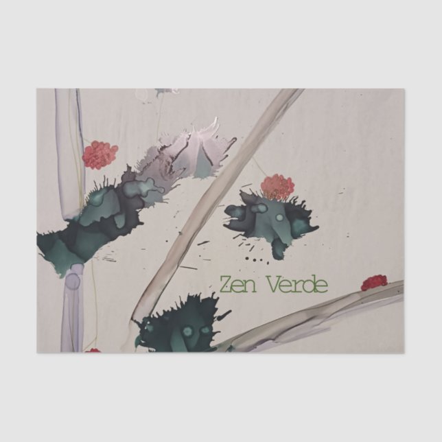 Zen Verde-Holiday Season Zen Minimalist Green Calm Tissue Paper (Front)
