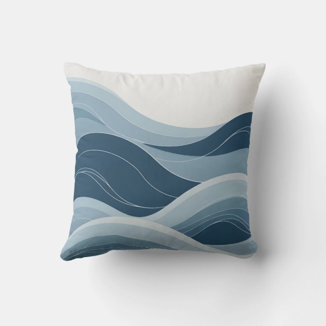 Zen Waves Throw Pillow (Back)