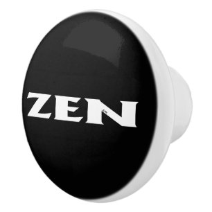 Zen white black ceramic knob