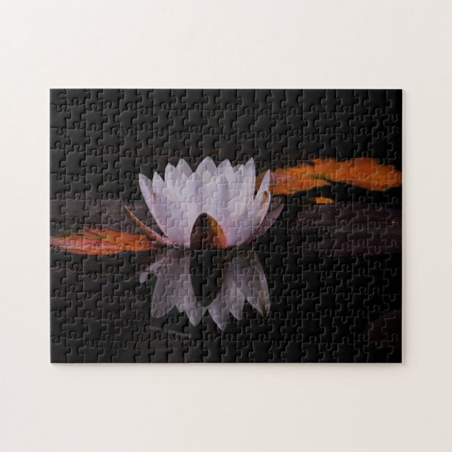 Zen White Lotus Flower Jigsaw Puzzle (Horizontal)