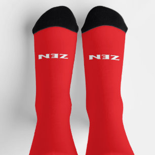 Zen white red outward premium socks