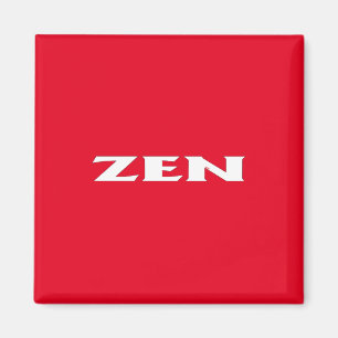 Zen white red square magnet