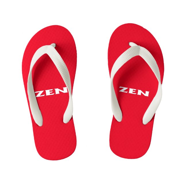 Zen white red toddler flip flops (Footbed)