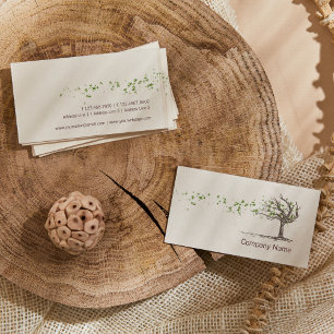 Zen Wind Tree With Leaves Business Card Template
