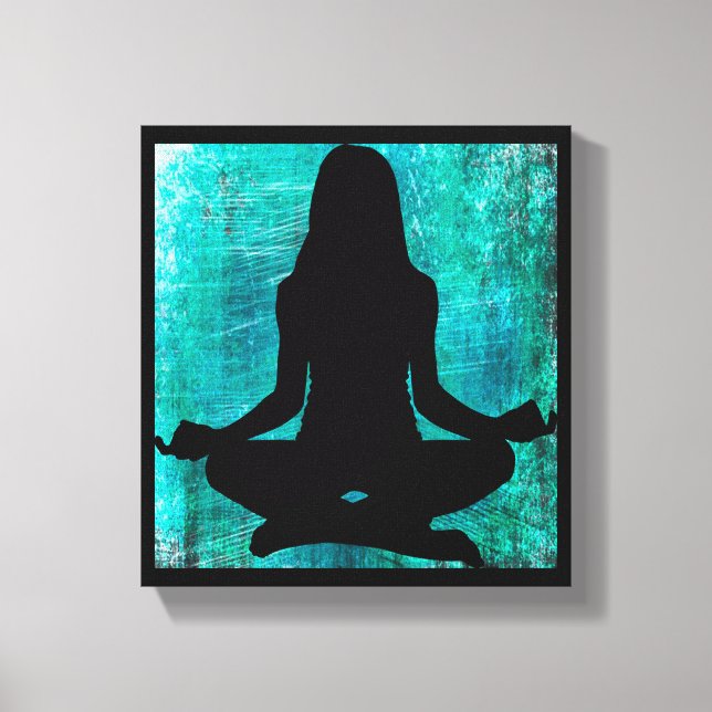 Zen Woman Doing Yoga Meditation Canvas Wall Print (Front)