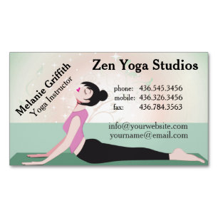 Zen Yoga Instructor/Trainer Magnetic Business Card