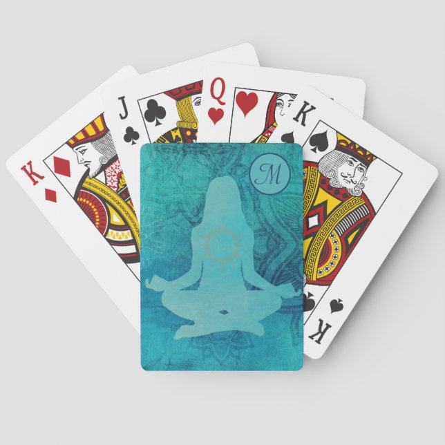 Zen Yoga Meditation Monogram Playing Cards (Back)