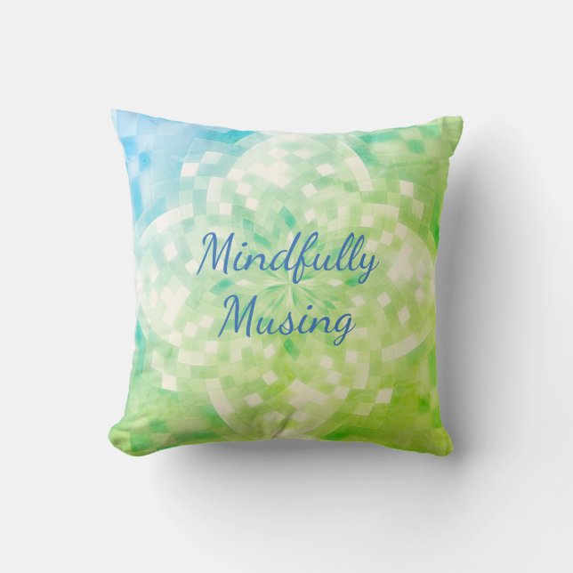 Zen Yoga Mindfully Musing Throw Pillow (Front)