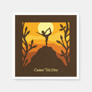 Zen Yoga Pose Mountain Sunrise Personalized Napkin