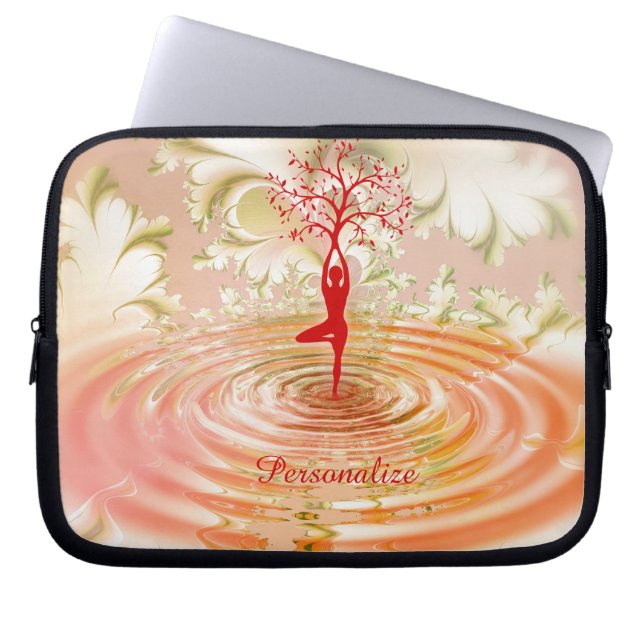 Zen Yoga Tree of Life Personalize Laptop Sleeve (Front)