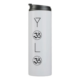 Zen YOLO Om Minimalist Grey Thermal Tumbler