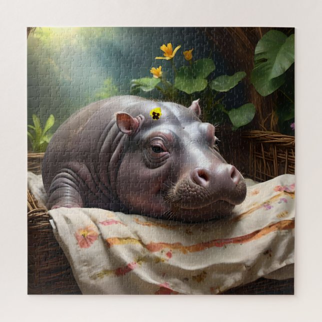 Zena The Baby Hippo Takes Time Out To Sleep, Jigsaw Puzzle (Vertical)