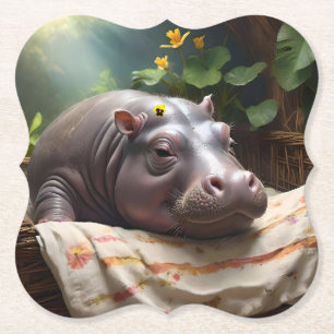 Zena The Baby Hippo Takes Time Out To Sleep, Paper Coaster