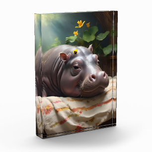 Zena The Baby Hippo Takes Time Out To Sleep, Photo Block