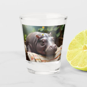 Zena The Baby Hippo Takes Time Out To Sleep, Shot Glass