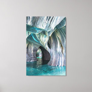 ZENAH   Glacial Blue Reflections - Abstract Marble Canvas Print
