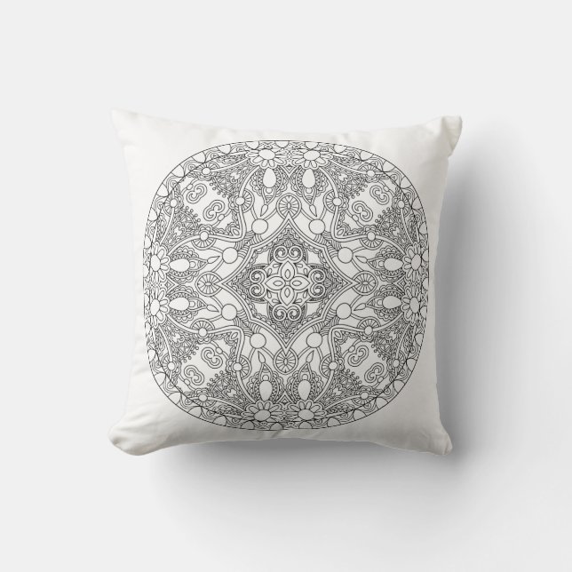 Zendala Design Throw Pillow (Front)