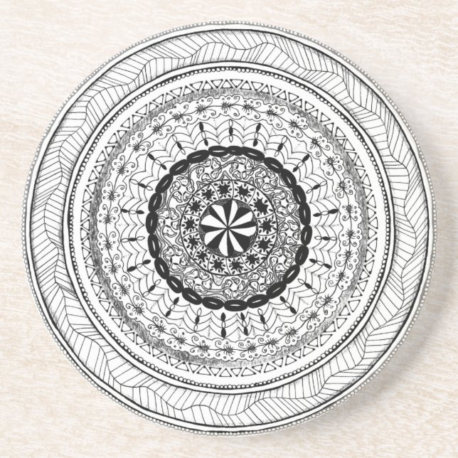 Zendala "Meer" Sandstone Drink Coaster (Front)