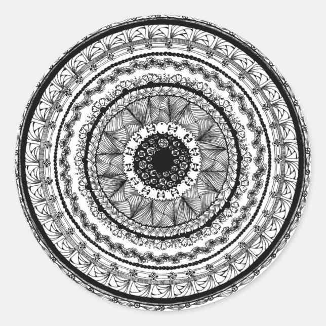 Zendala "Vanity" Round Sticker (Front)